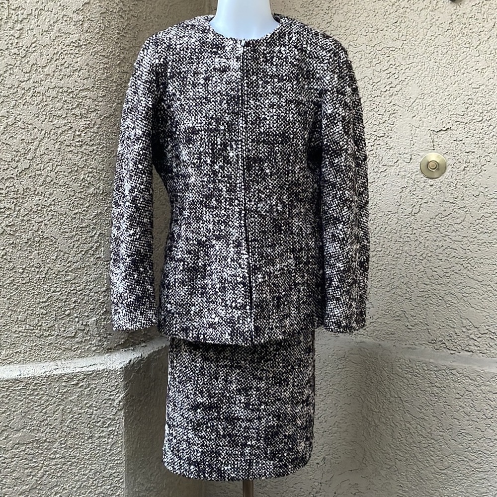 Vintage cream/brown Anne Klein wool tweed jacket